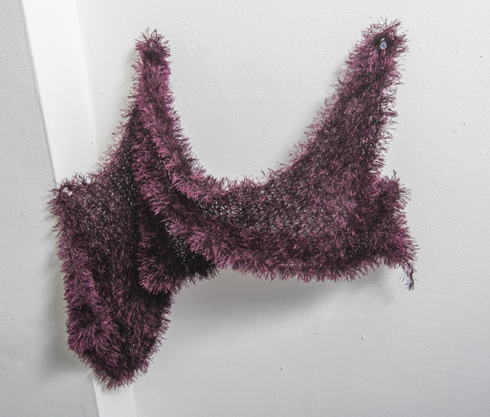 Aftermath W, Eyelash yarn, steel, 40"x42"x10"