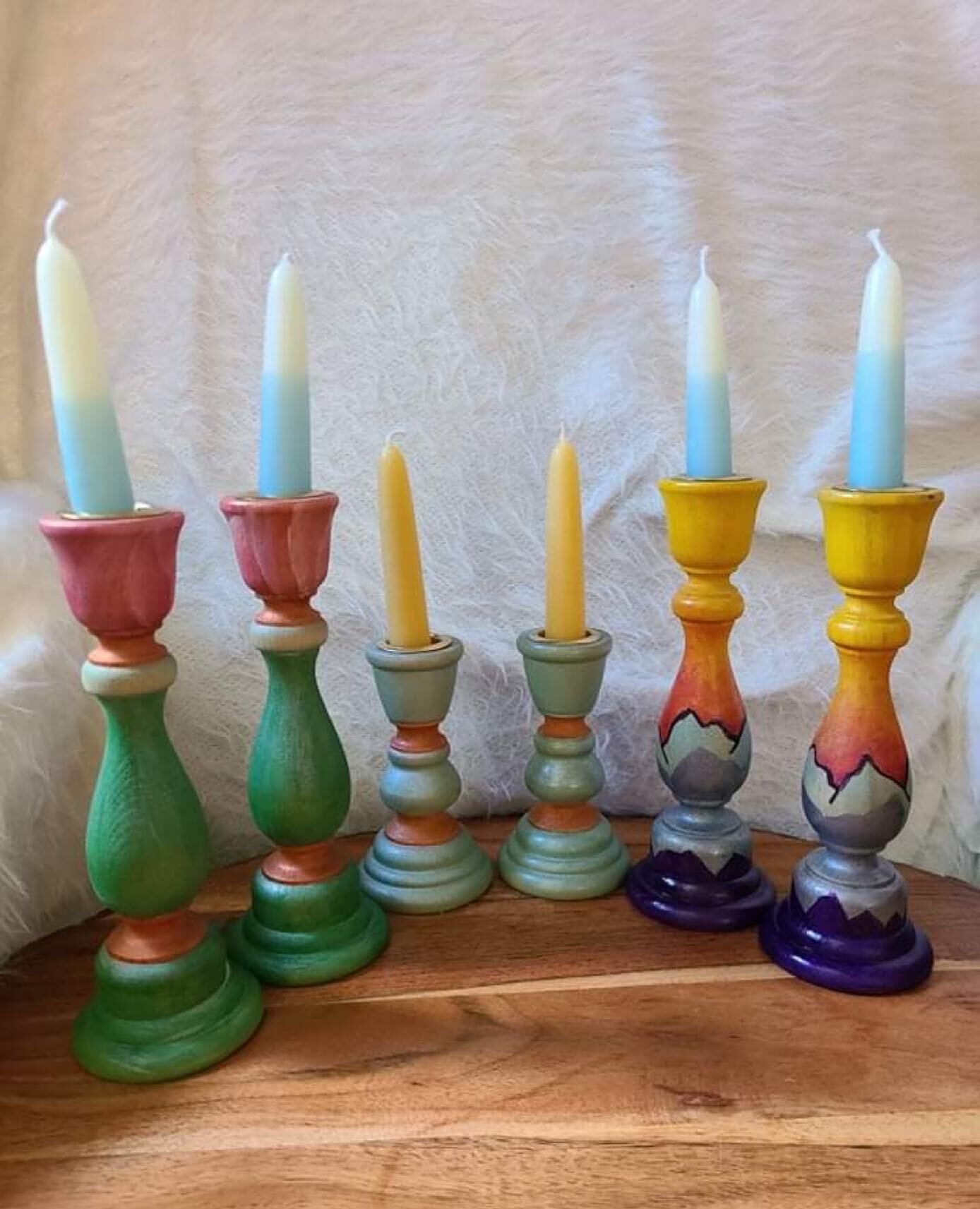 Loving these beautiful @stargazecandles in some of my new candle holders!!! 

Check out their beautiful bee&rsquo;s wax candles, especially their Hannukah packs!!! 

(Image description coming soon will be pinned in comments)