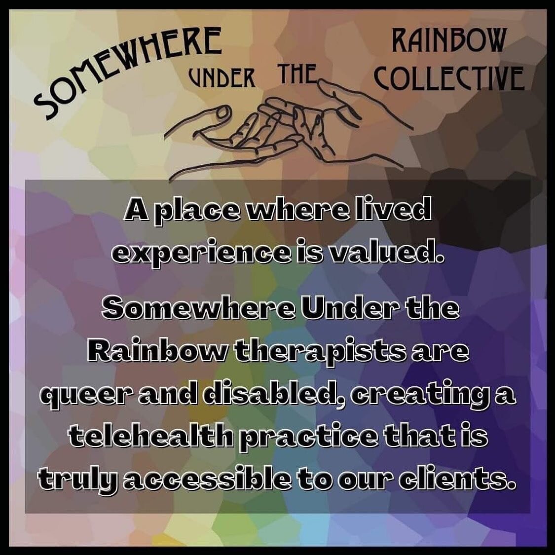 @somewhere_under_the_rainbow Collective is so proud to be a sponsor of @prideourway 

This weekend of accessible pride events has been incredible and we are proud as a therapy practice that focuses on accessibility, to be a part of an event like this