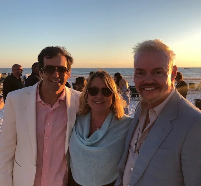 Our cocktail hour with the Wendover Art Group CEO, Richard Forsyth, to my right and the co-founder of Marc-Michaels, Marc Thee, to my left!