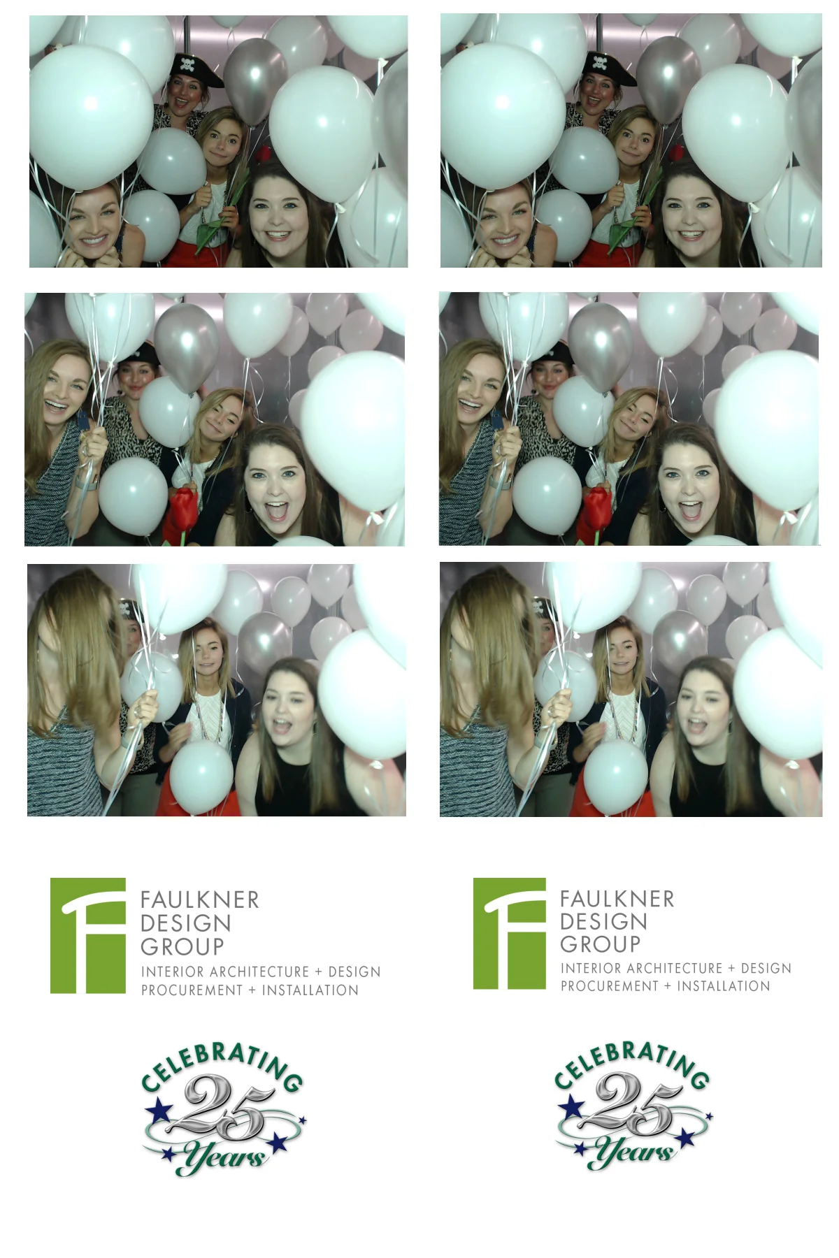 Some of our incredible designers celebrating FDG’s 25th Anniversary with balloons at the photo booth!