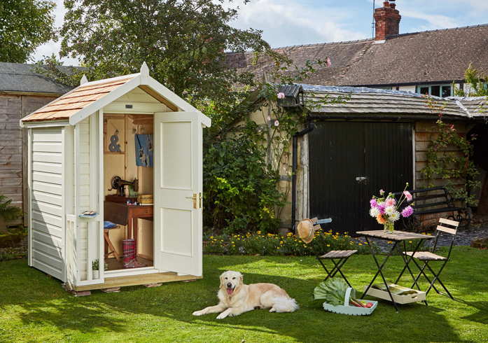 HAVE FUN WITH A PERSONAL TOUCH Make your shed all your own by decorating with favourite objects, art & momentos. Beach hut design from www.poshshedcompany.co.uk from £2350.