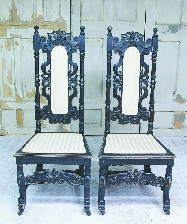 Black and Cream Victorian Estate Chair (rental) $40ea