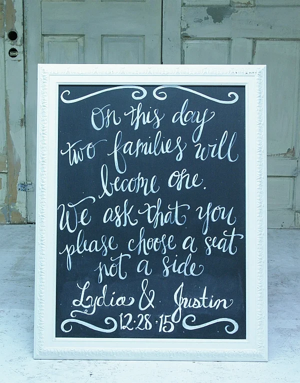 Hand Lettered Chalkboards (rental) $20 +lettering