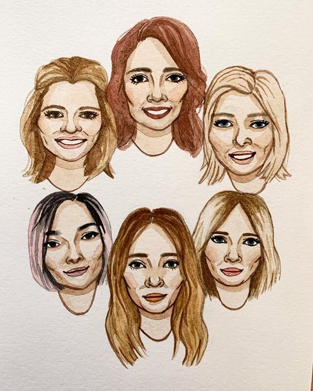 Really enjoyed painting this portrait of these beautiful sisters as a Mother&rsquo;s Day gift for their mom ❤️#commission #familyportrait