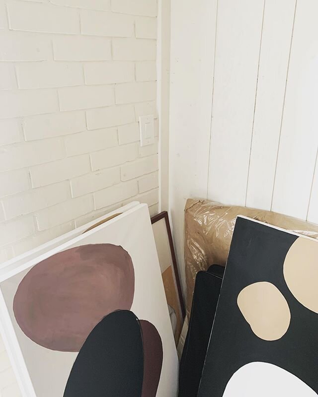 Even though I usually only get 1-2 hours to paint each day, the canvases are starting to pile up in the new studio with a new series. I&rsquo;ll be showing more soon but for now I feel I have about 12 that are all still in progress! I think it&rsquo;s because I&rsquo;m trying to restrain myself and focus on simple forms, so it&rsquo;s hard to call something &ldquo;done&rdquo;.