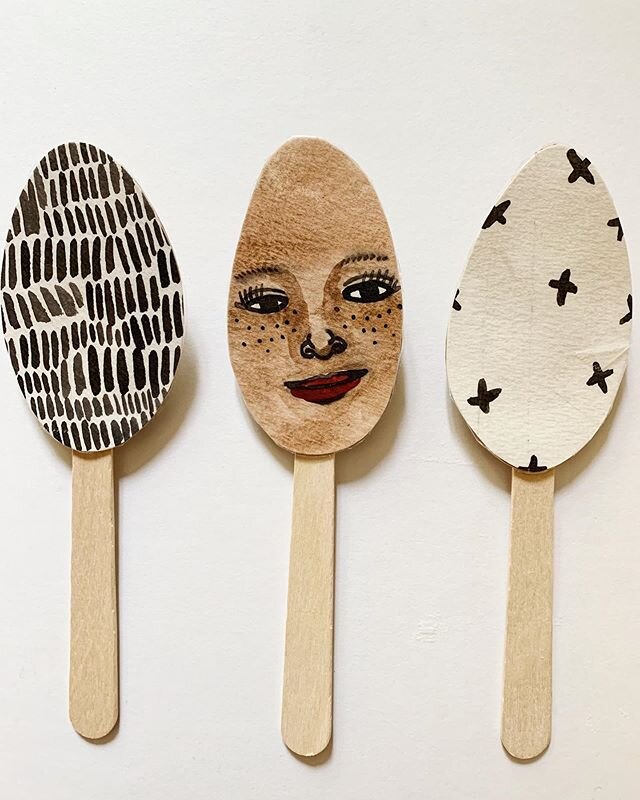 Watercolor and paper eggs to stick in our yard, since real eggs are in short supply these days 🥚 🥚 🥚