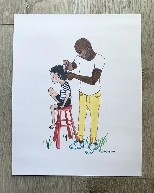 Happy Juneteenth! This day is to celebrate the last slaves being free in the US. It feels both victorious and somber as we rejoice over what&rsquo;s been accomplished and still see so much injustice. 
To celebrate, I&rsquo;m offering a *free* downloadable print of this father and daughter image! Sign up for my newsletter at the bottom of my contact page and I&rsquo;ll send you a printable file for this 8x10 inch print. Link in bio!