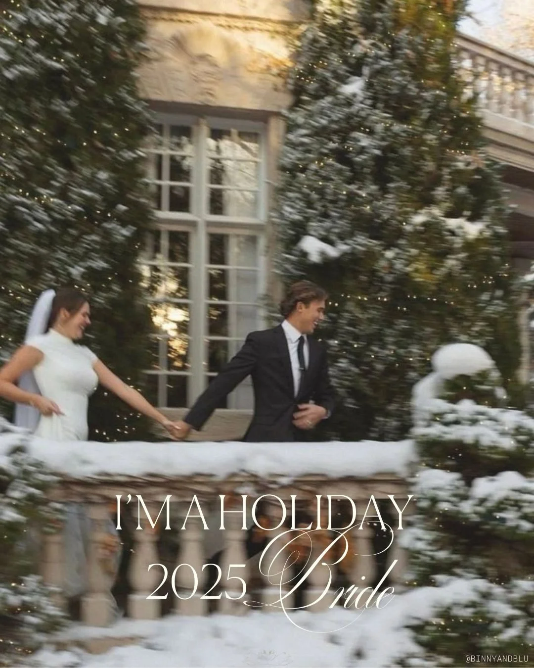 Cheers to all the Holiday brides out there, you&rsquo;ve got me rethinking my summer wedding plans ❤️🤍 Tag a Christmas or New Year&rsquo;s Eve bride and save for future inspo! 

All images sourced via Pinterest. Artists/creators, I&rsquo;d love to t