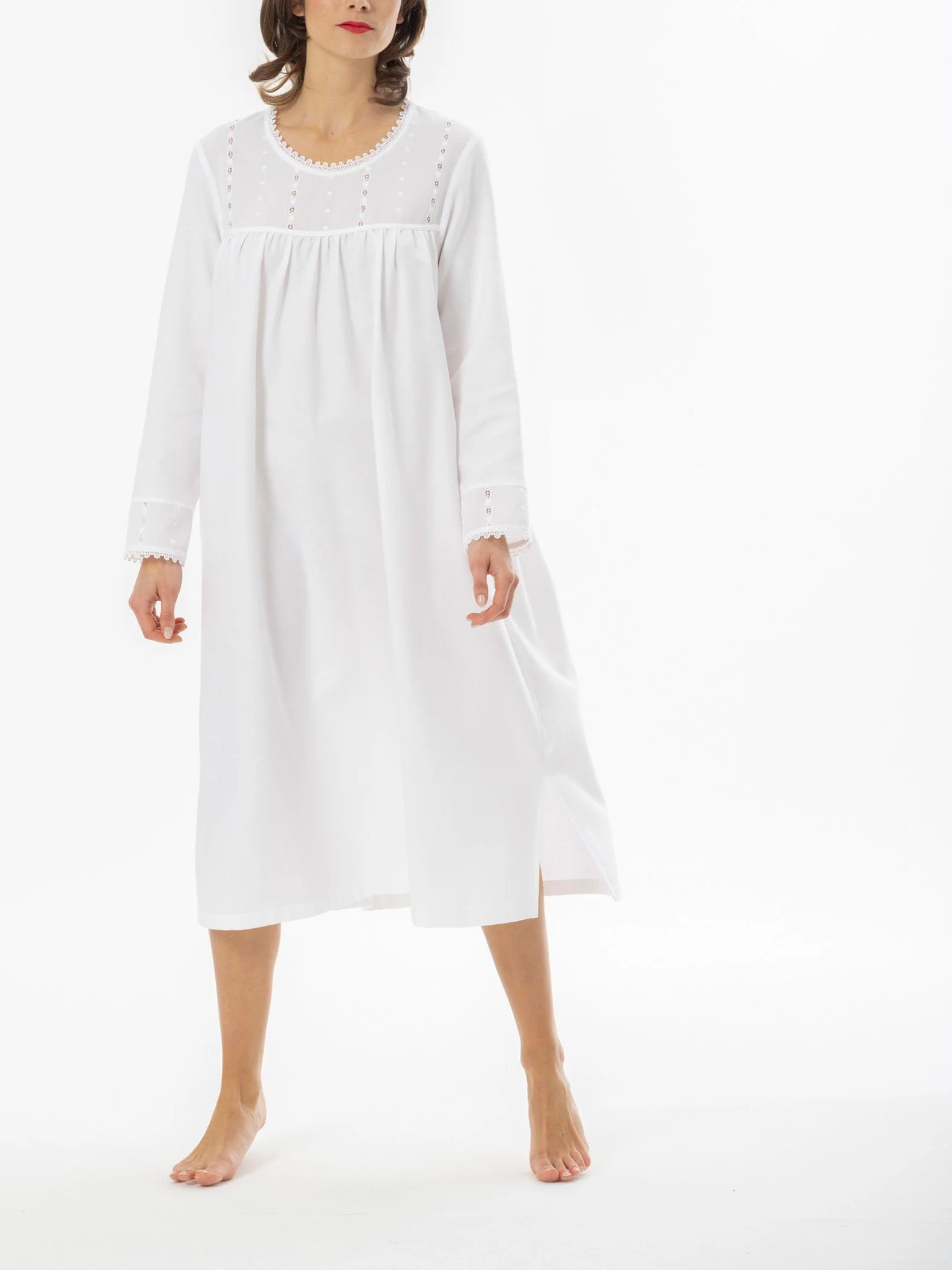 Celestine cotton flannel cashmere-soft long nightgown