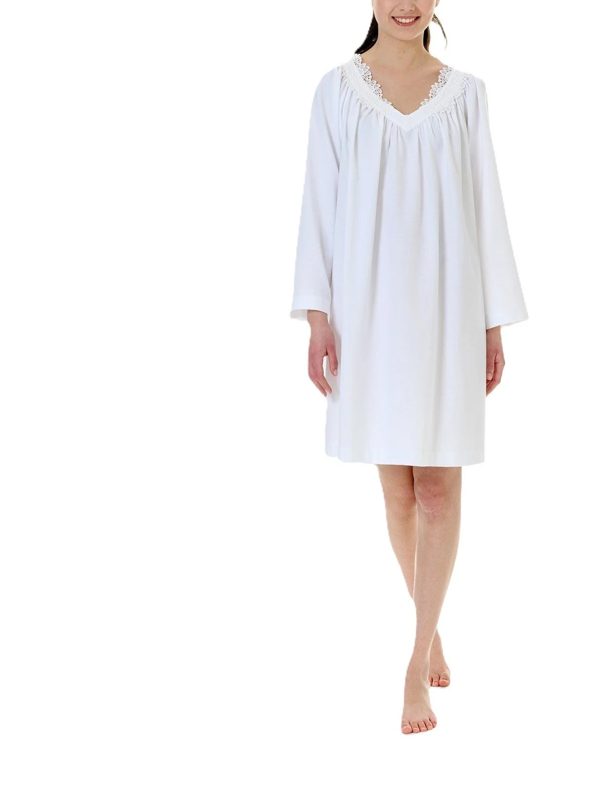 Celestine cotton flannel cashmere-soft short nightgown