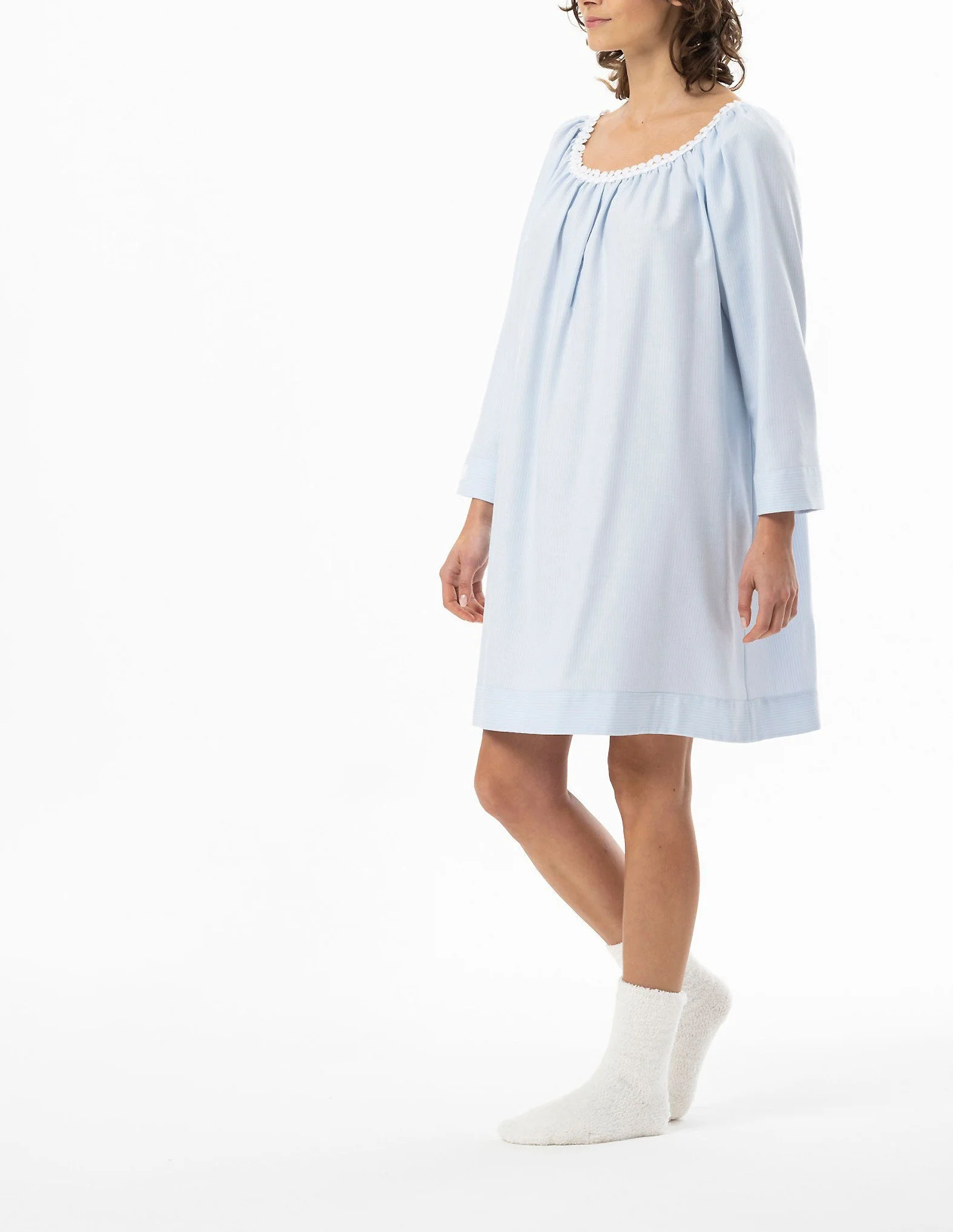 Celestine cotton flannel cashmere-soft short nightgown