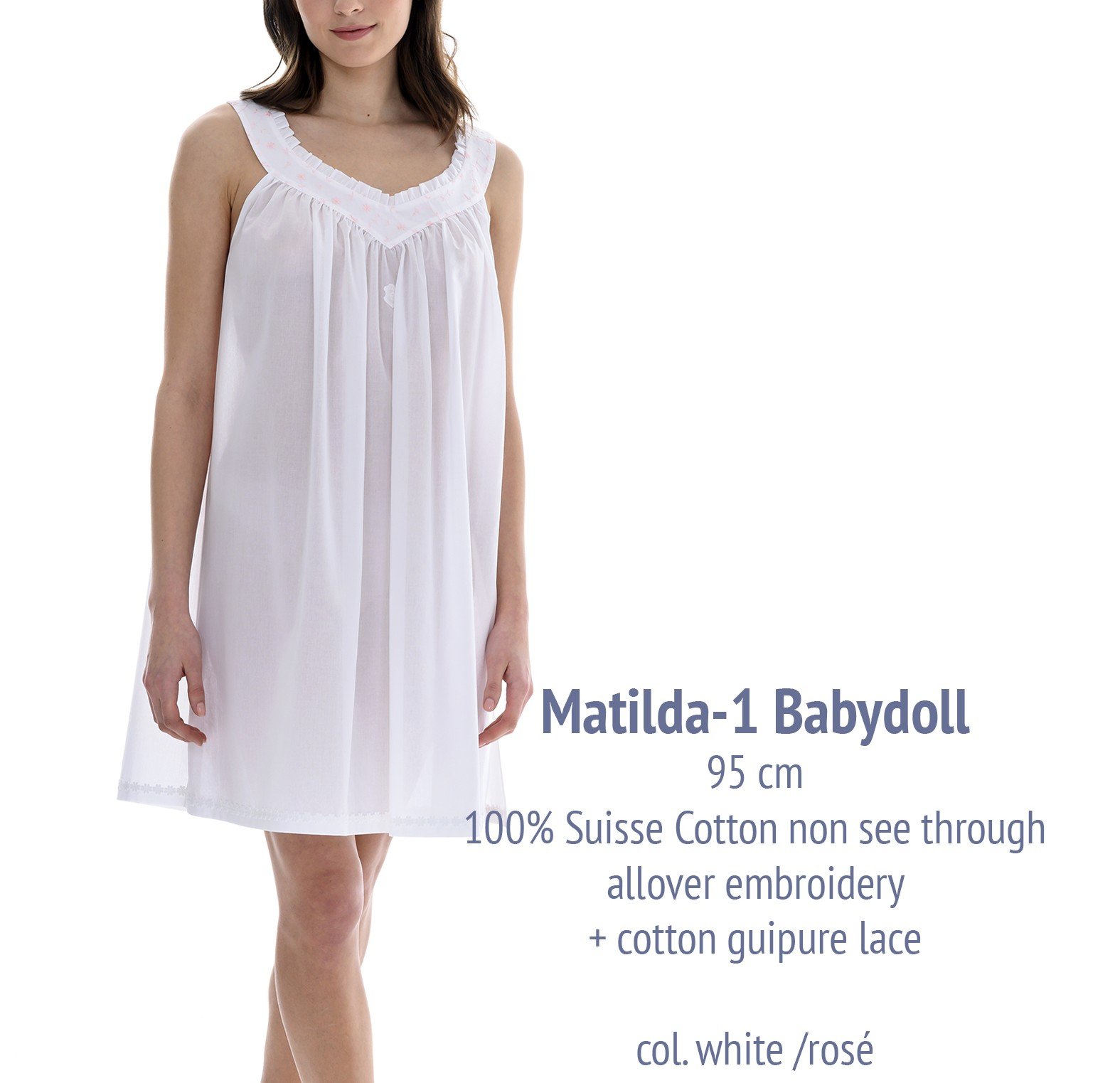 Celestine Swiss cotton embroidered short babydoll
