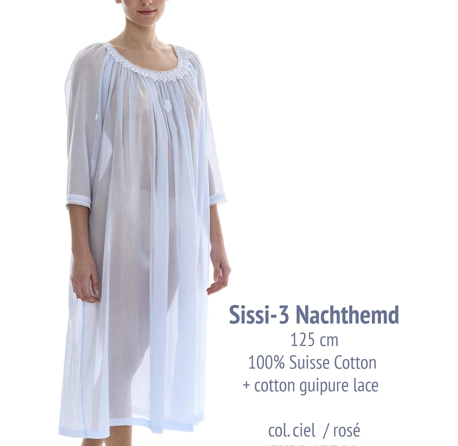 Celestine Swiss cotton long nightgown