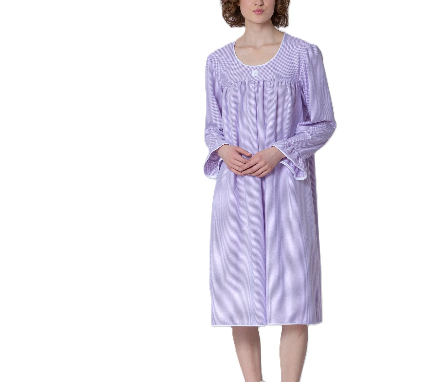 Celestine cotton flannel cashmere-soft mid length nightgown