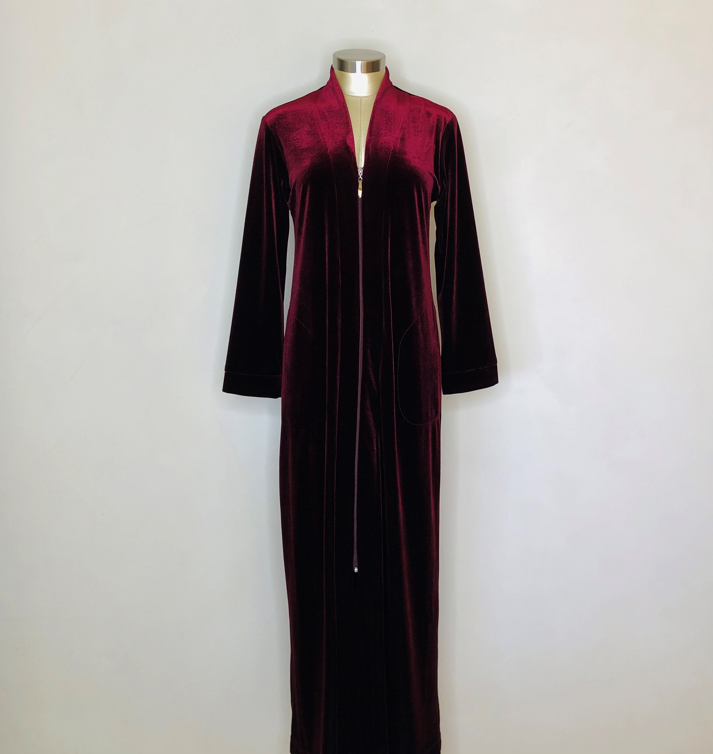 Velvet Zip Robe Robes — Glamour House Intimate Apparel