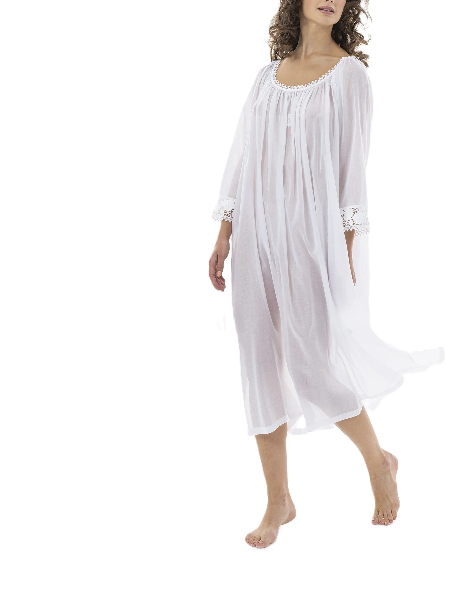 Celestine Swiss cotton long nightgown