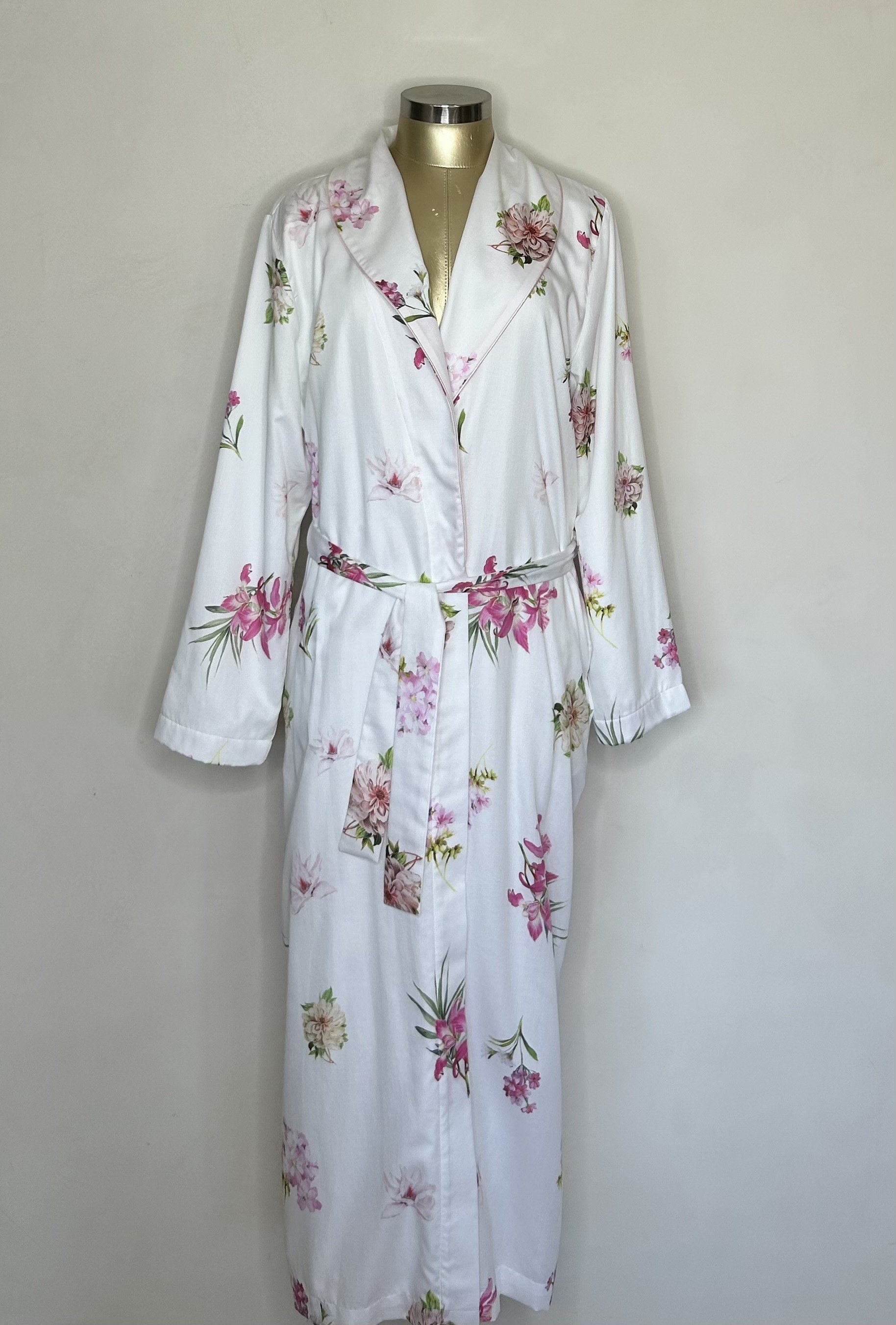 Furstenberg terry lined long wrap robe