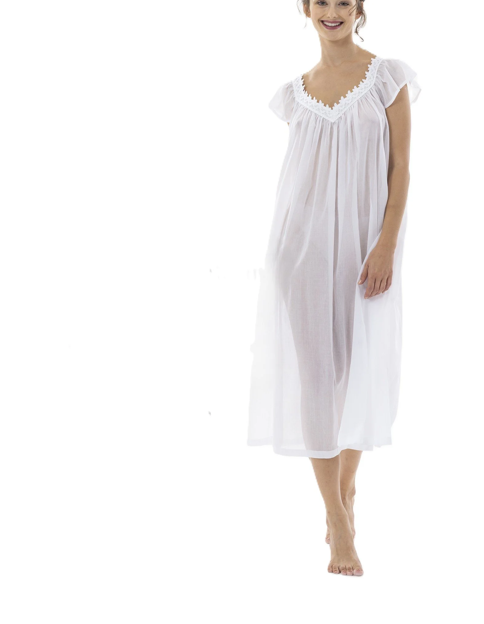 Celestine Swiss cotton long nightgown