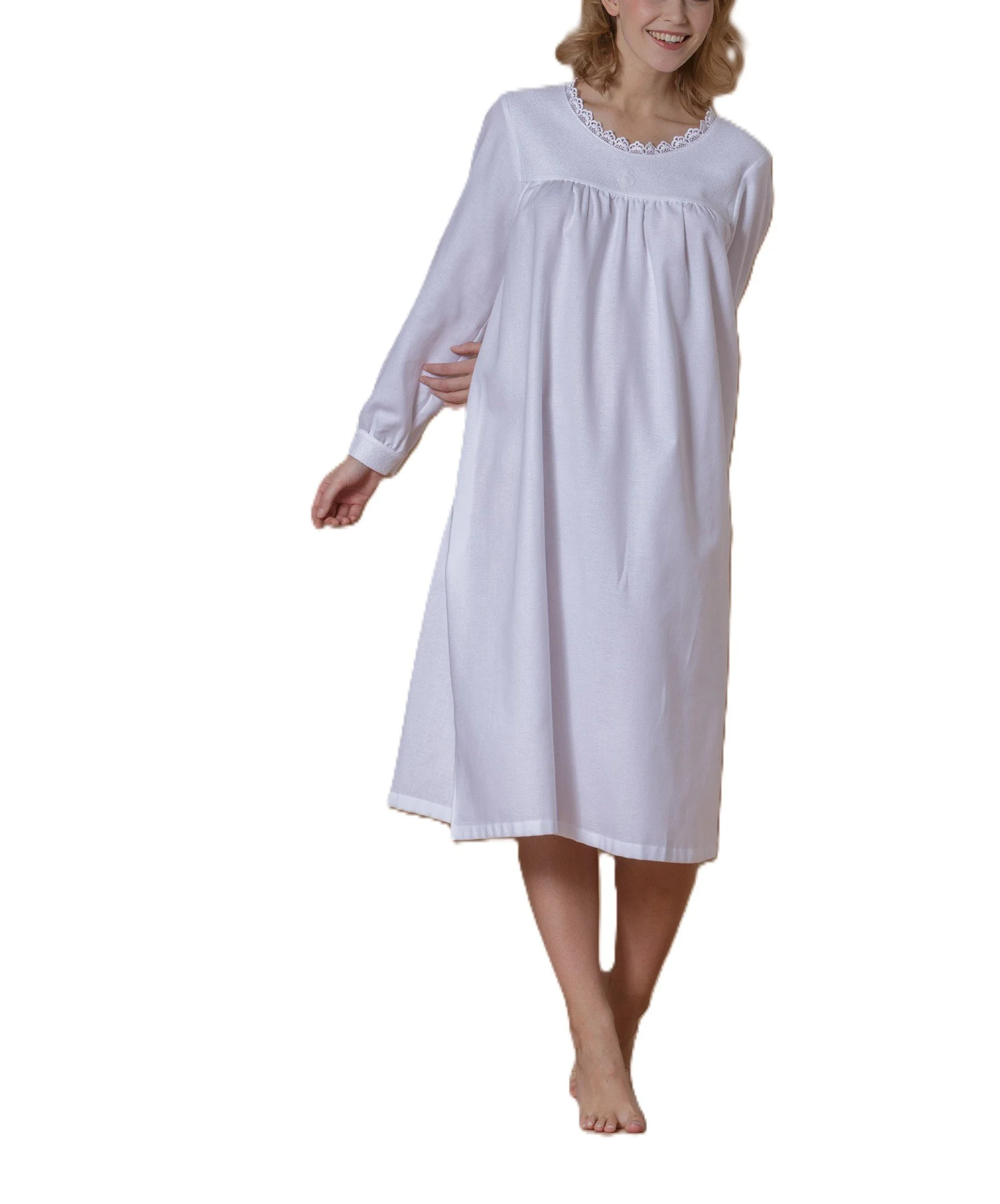 Celestine cotton flannel cashmere-soft long nightgown
