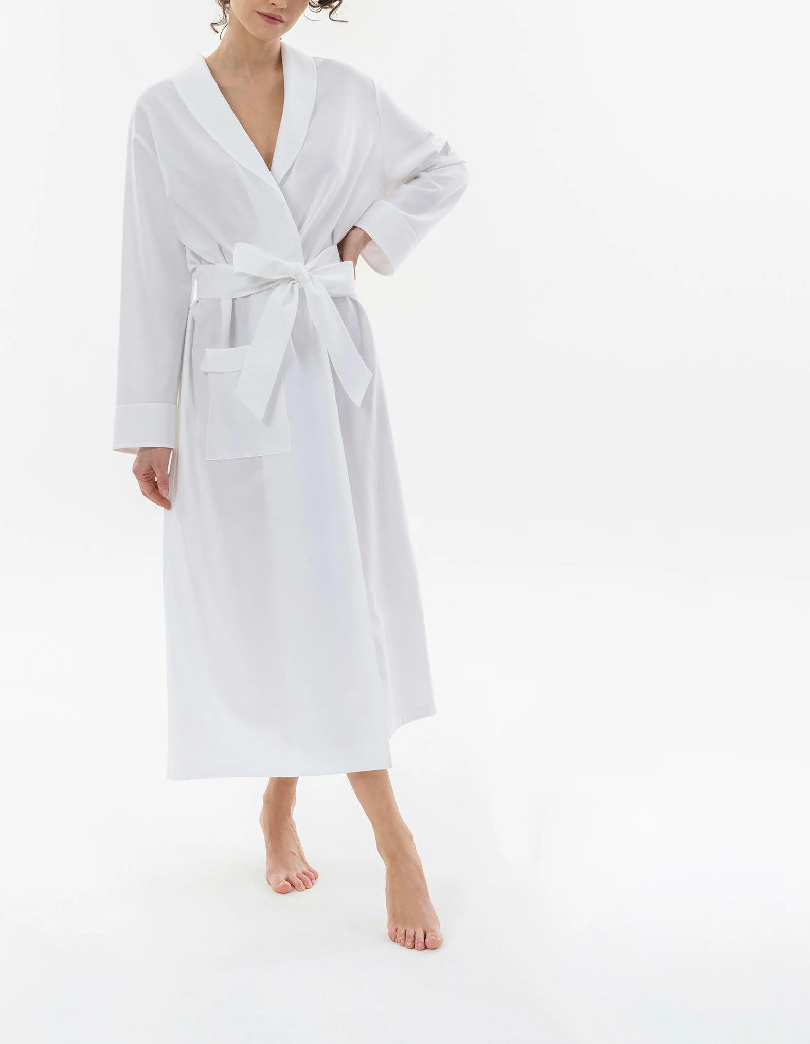 Celestine cotton flannel cashmere-soft long wrap robe