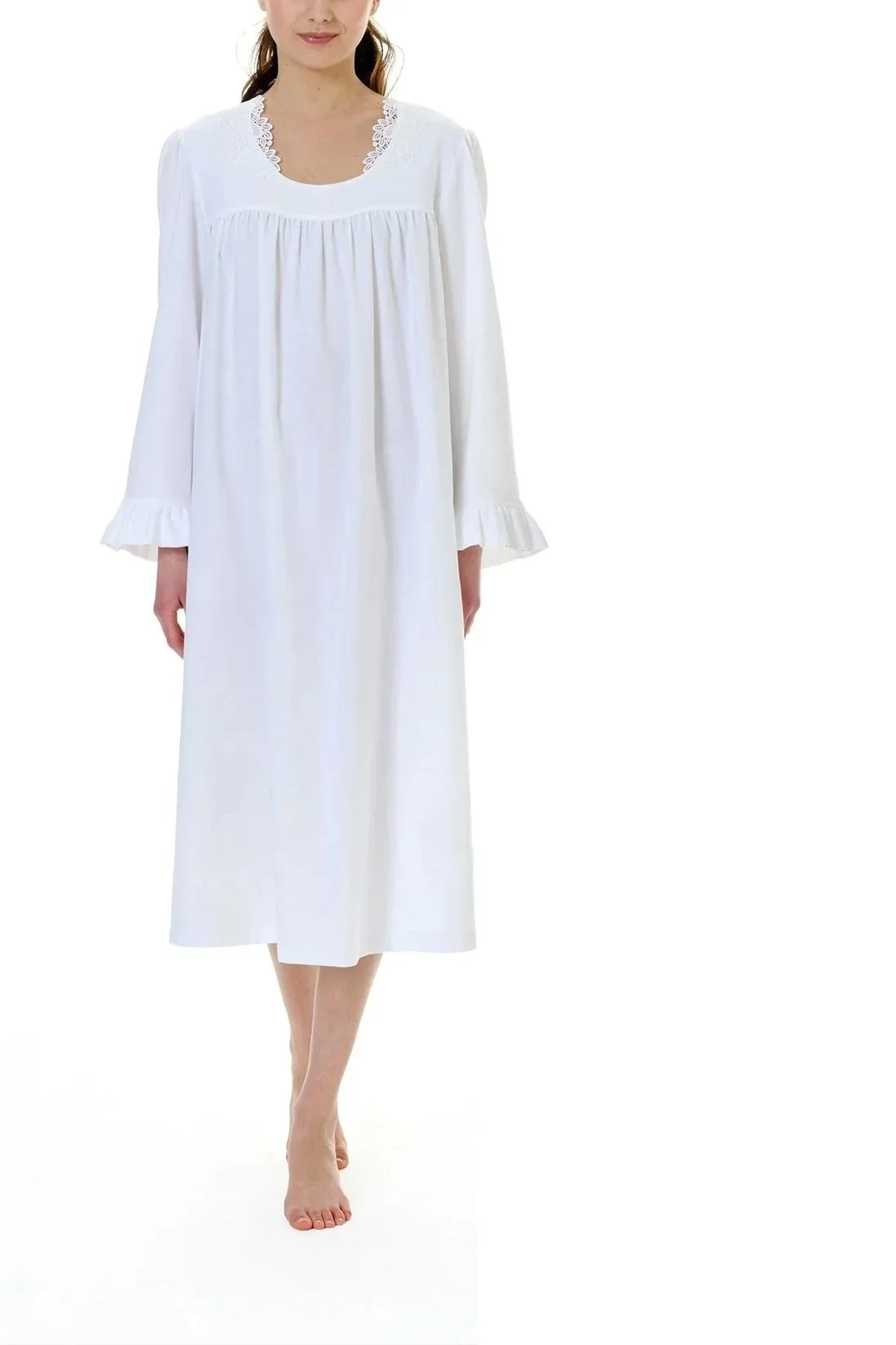 Celestine cotton flannel cashmere-soft long nightgown