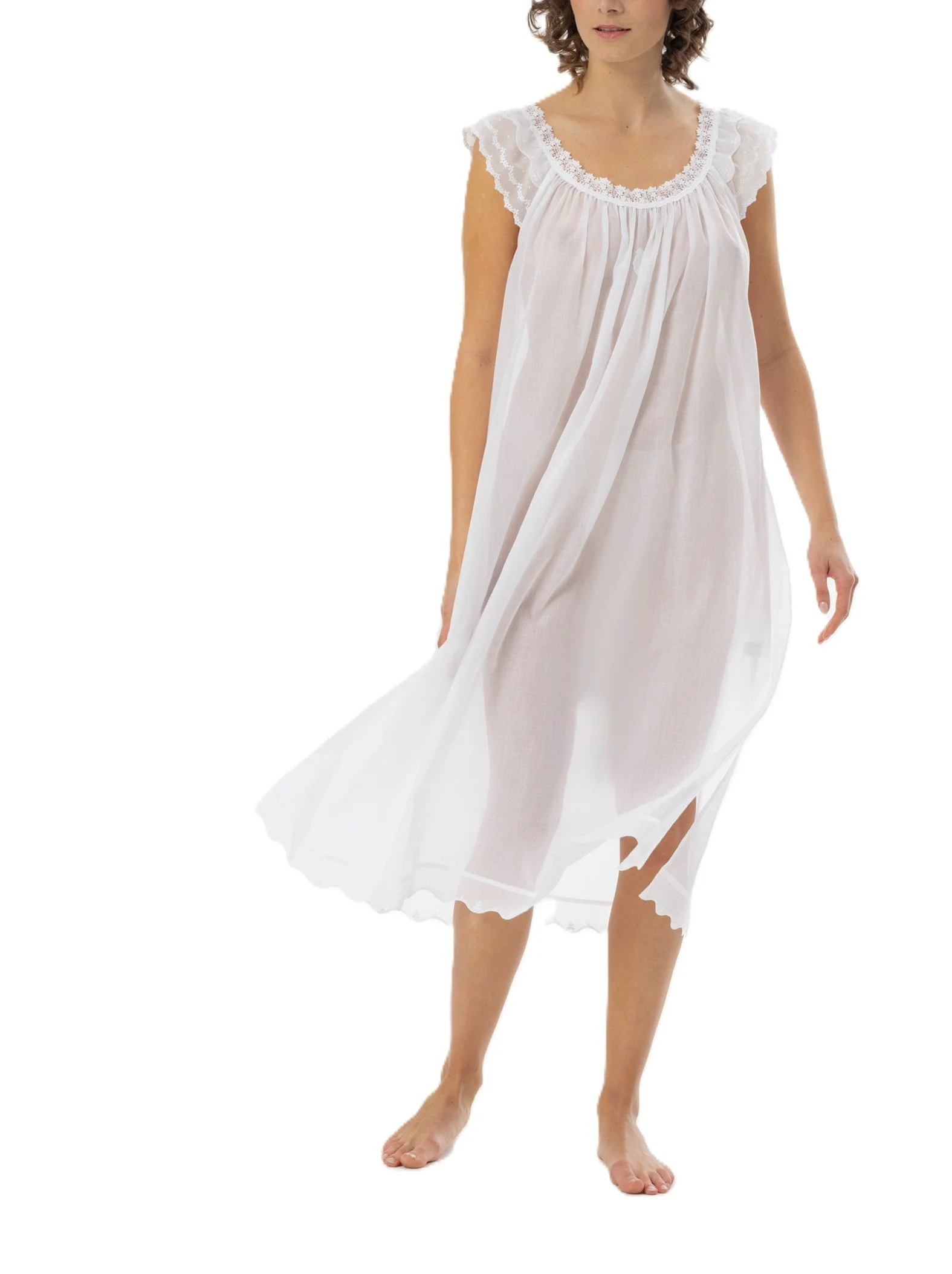 Celestine Swiss cotton long nightgown