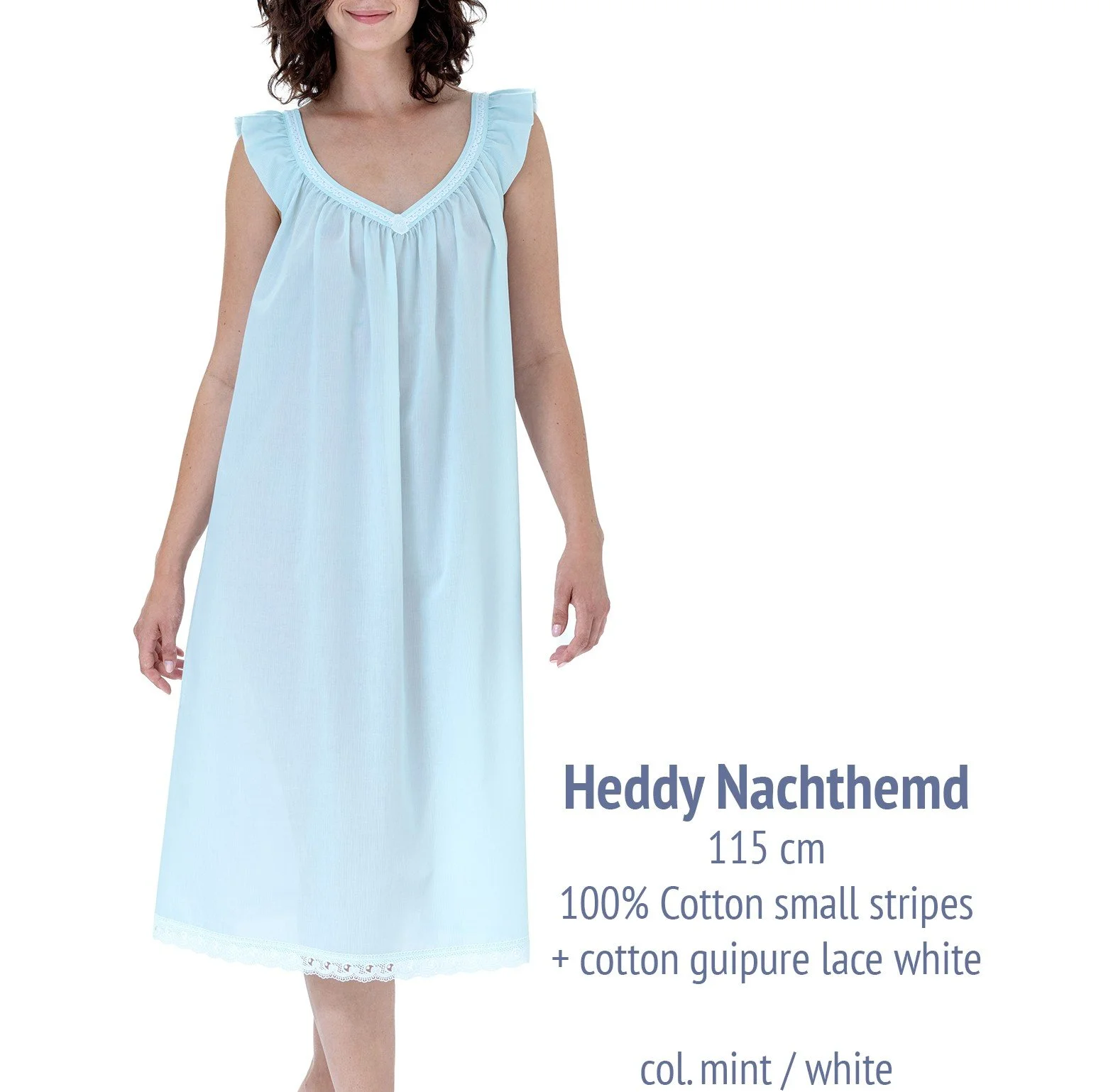 Celestine cotton stripes long nightgown