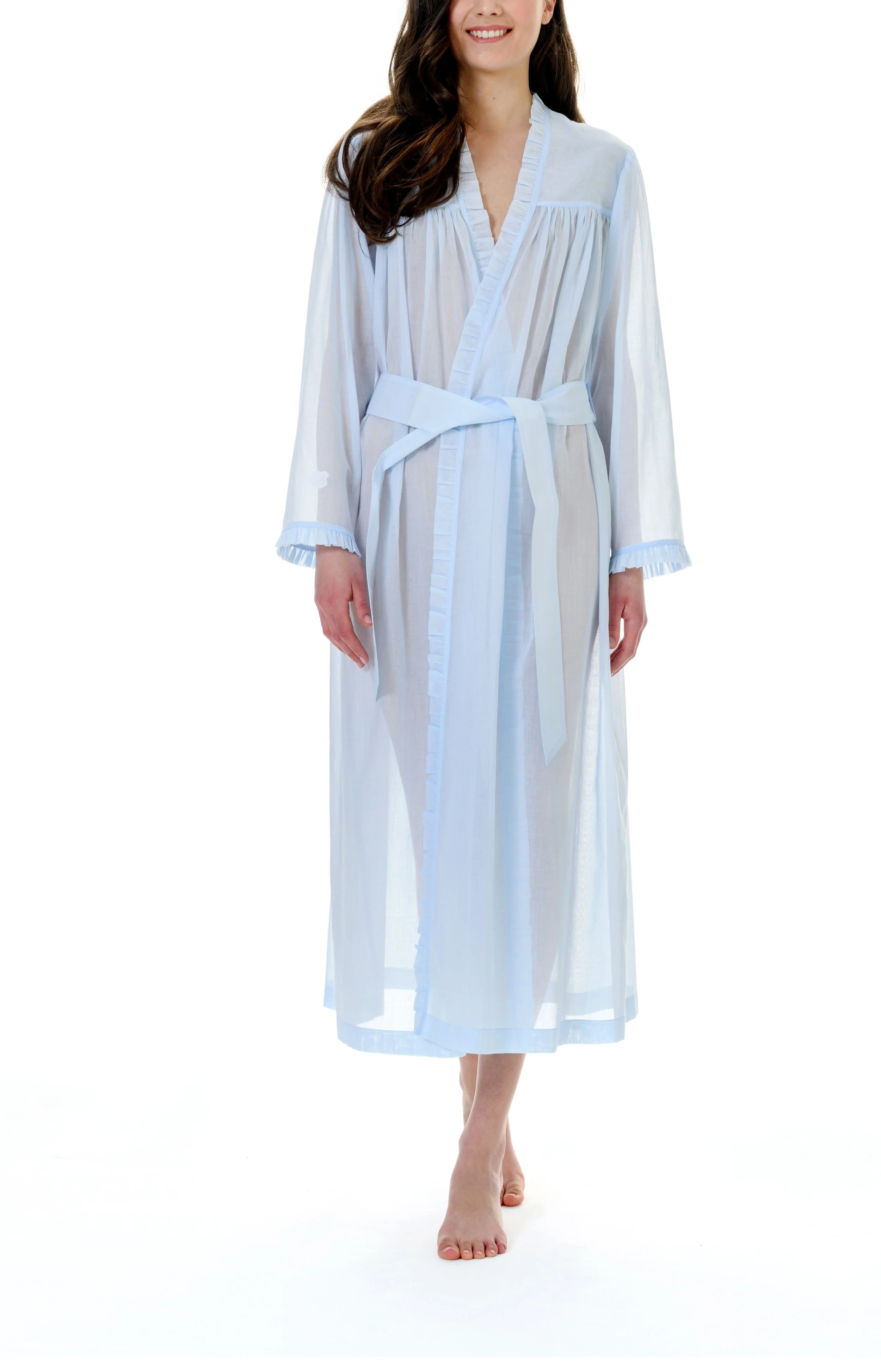 Celestine Swiss cotton long wrap robe