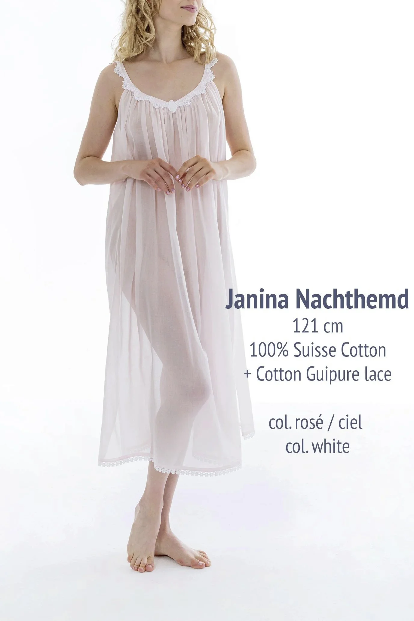 Celestine Swiss cotton long nightgown