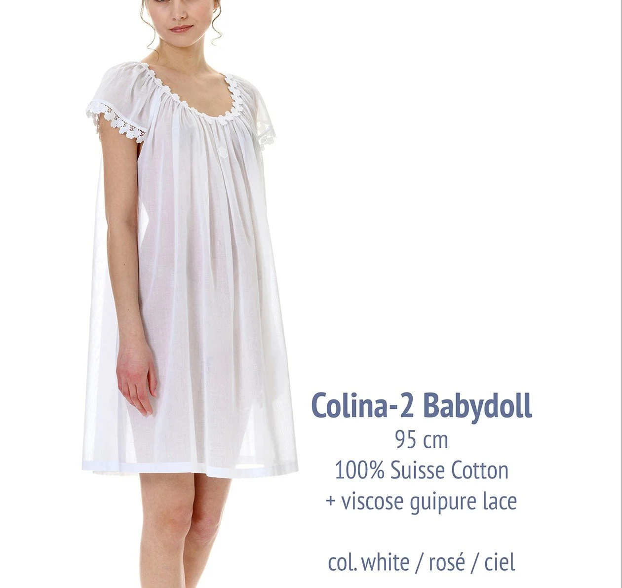 Celestine Swiss cotton short nightgown