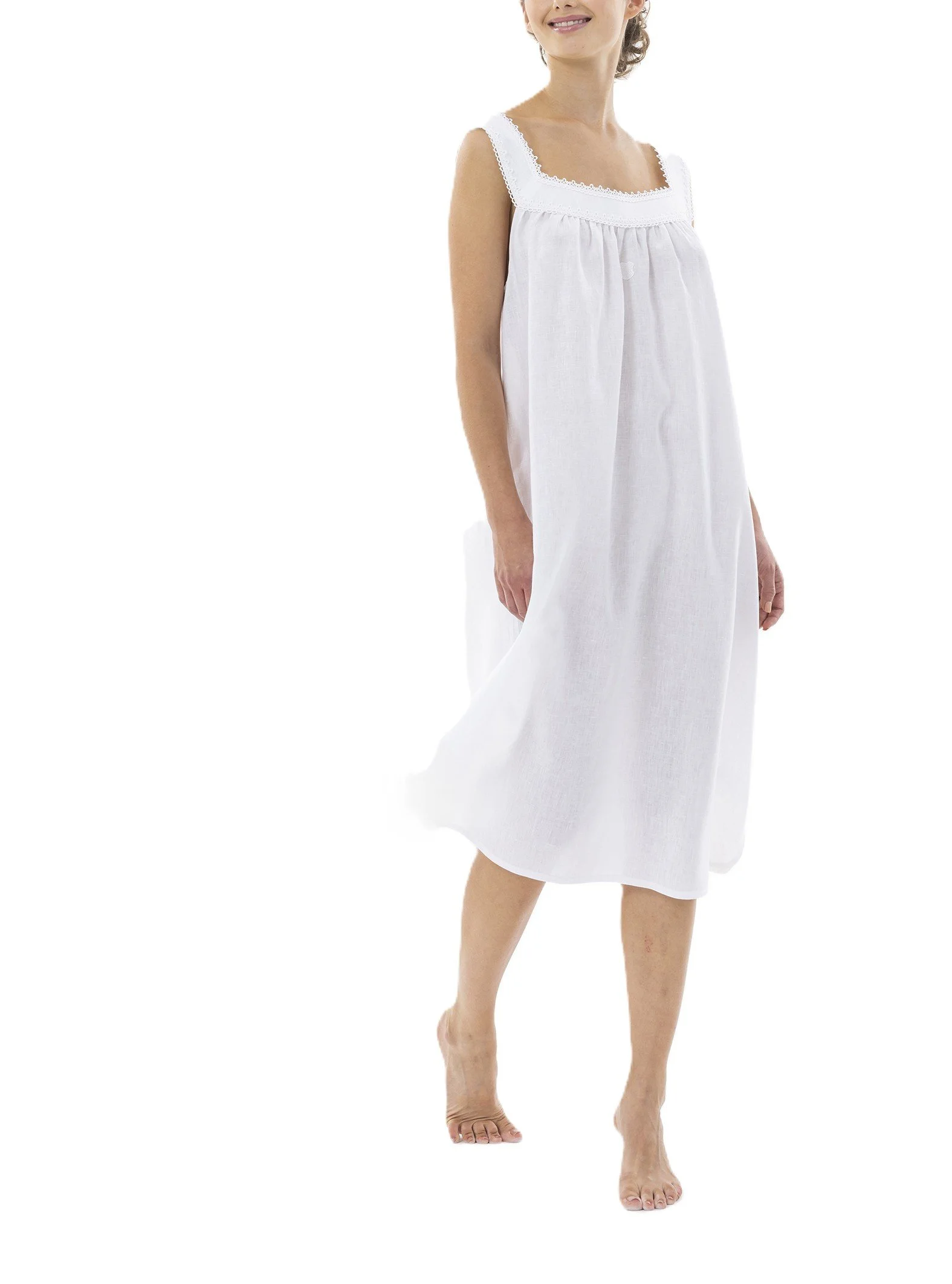 Celestine linen long nightgown