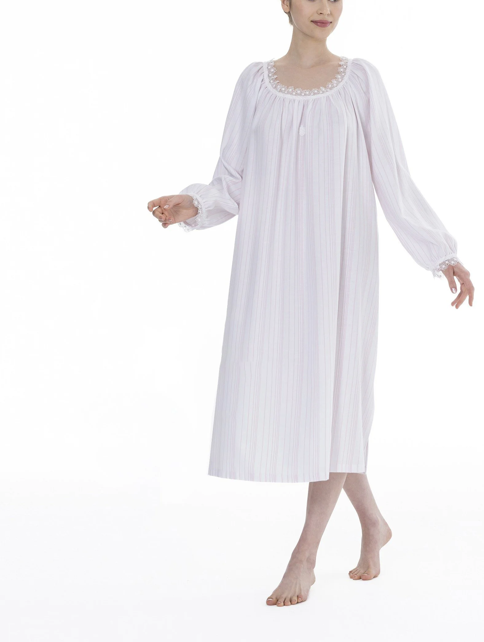 Celestine cotton flannel cashmere-soft long nightgown