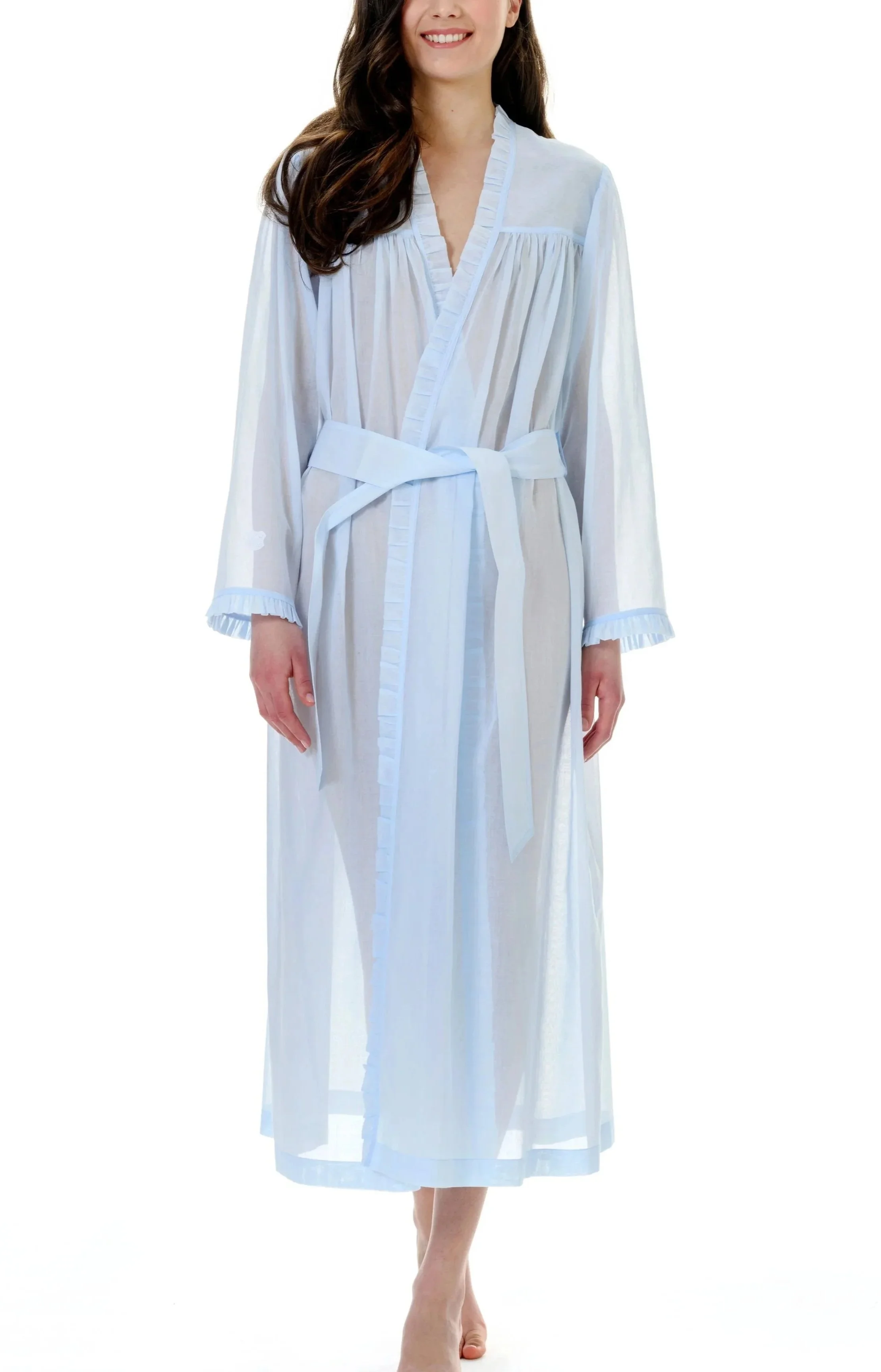 Celestine Swiss cotton long wrap robe