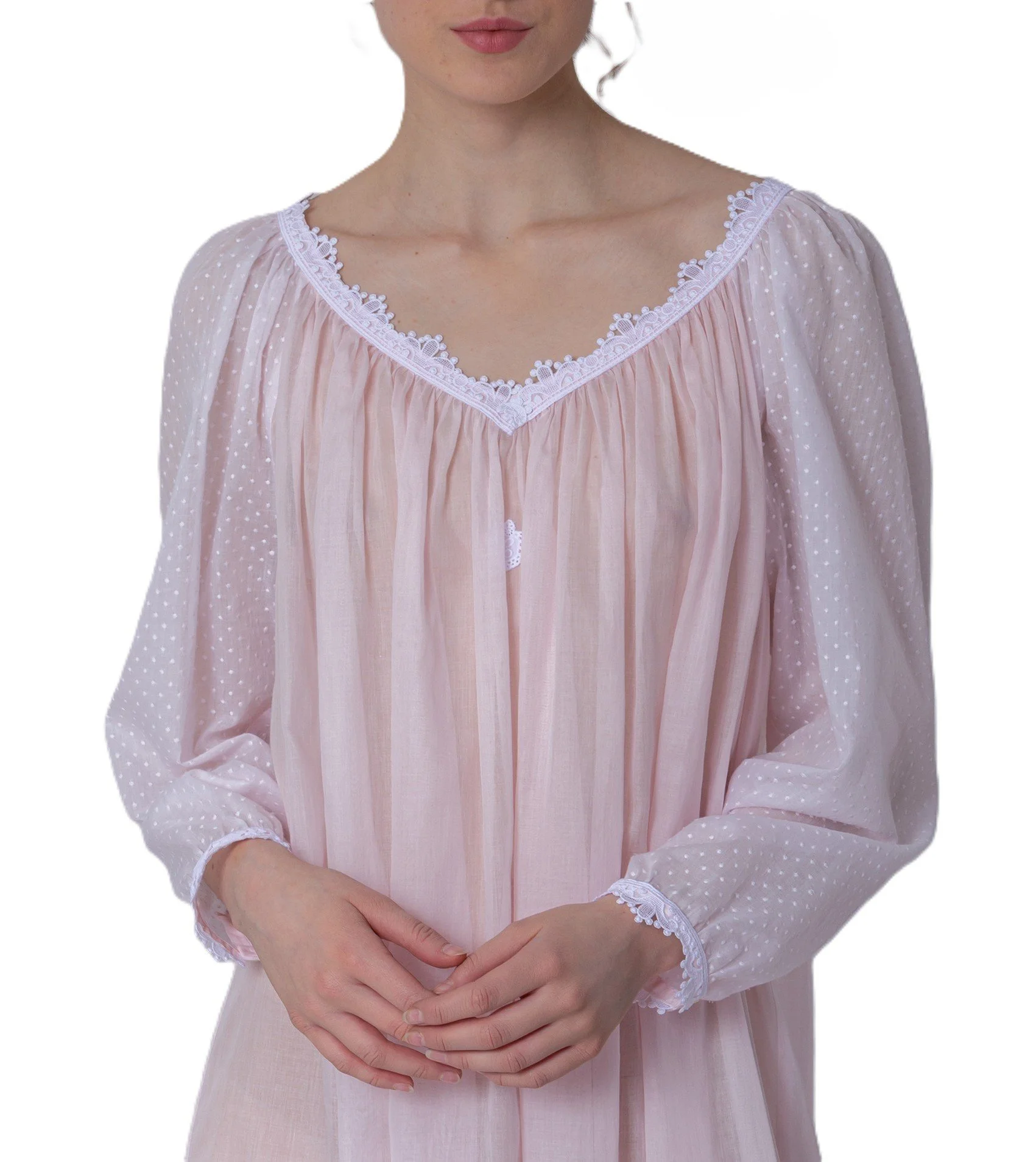 Celestine Swiss cotton long nightgown