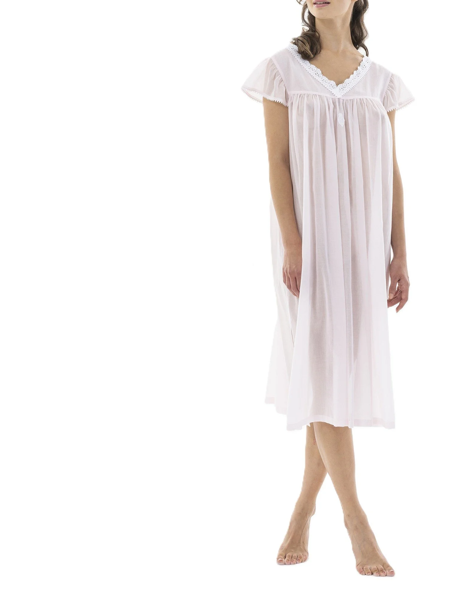 Celestine Swiss cotton mid length nightgown