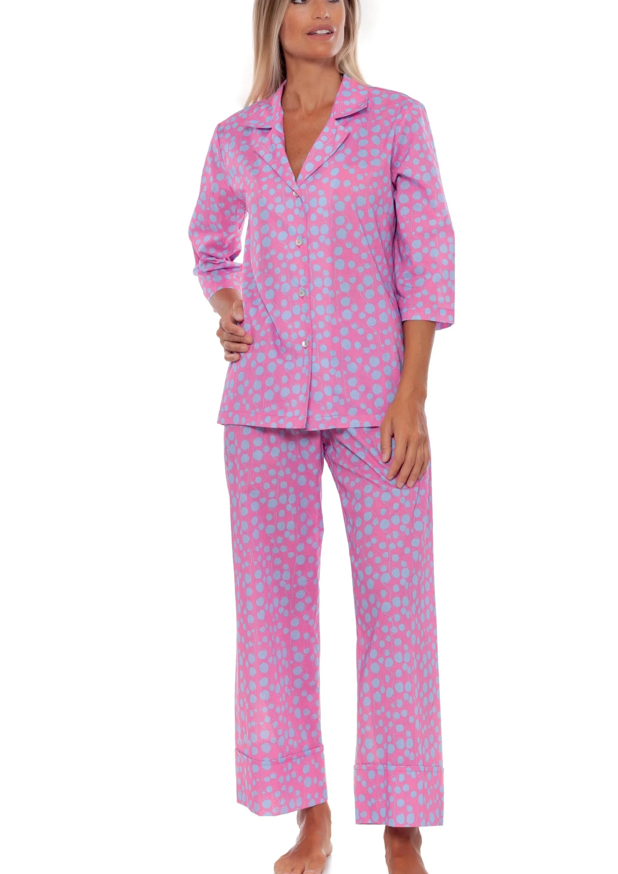 Bianchi of Italy cotton dot print pajama