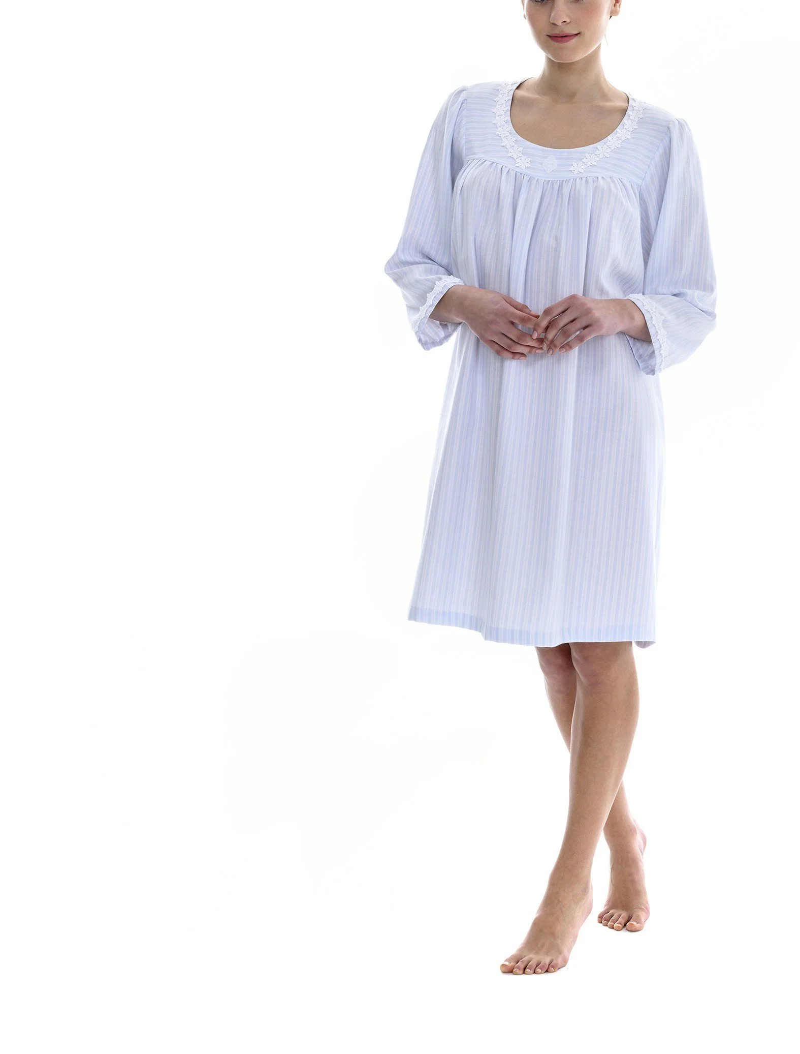 Celestine cotton flannel cashmere-soft short nightgown