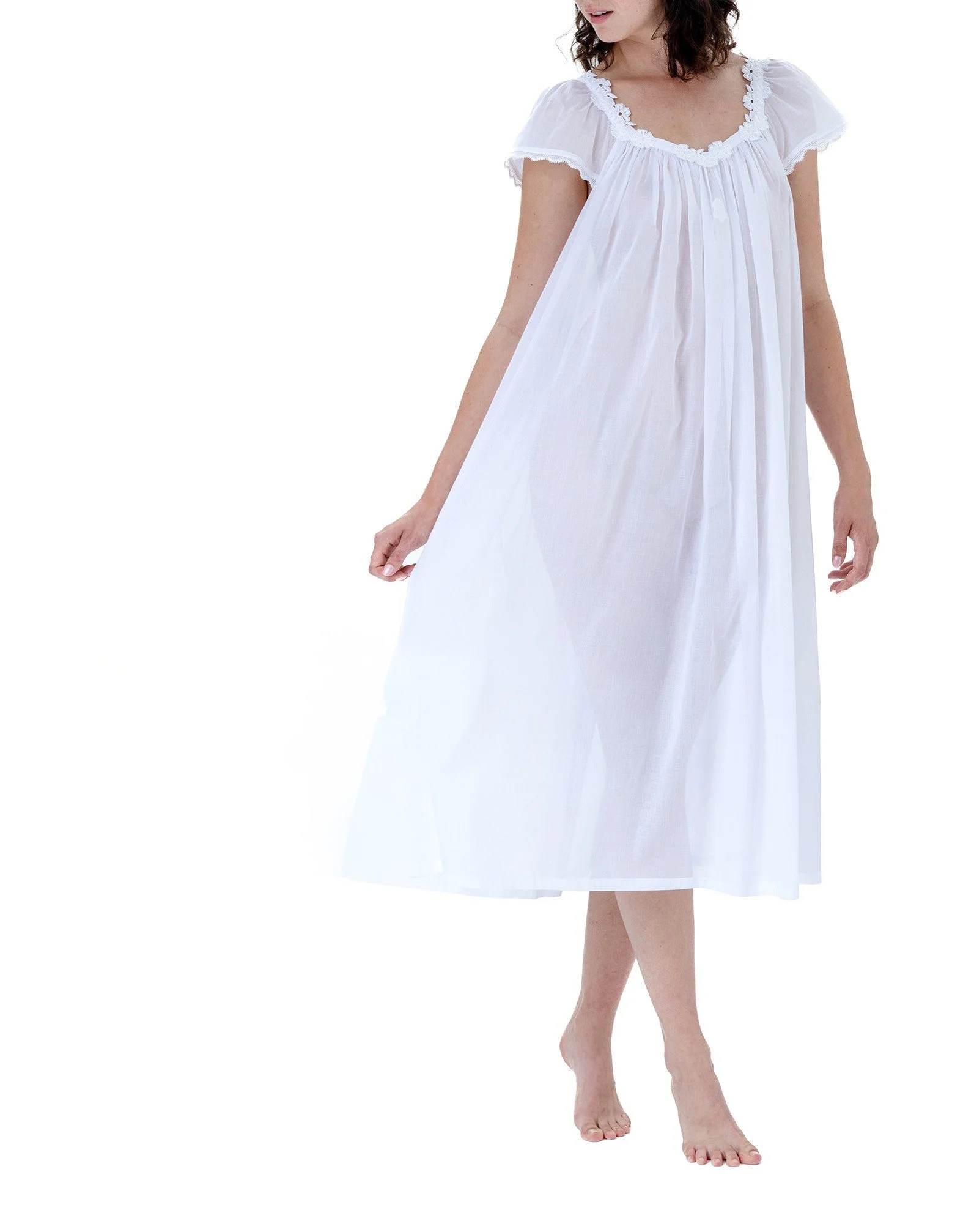 Celestine Swiss cotton long nightgown