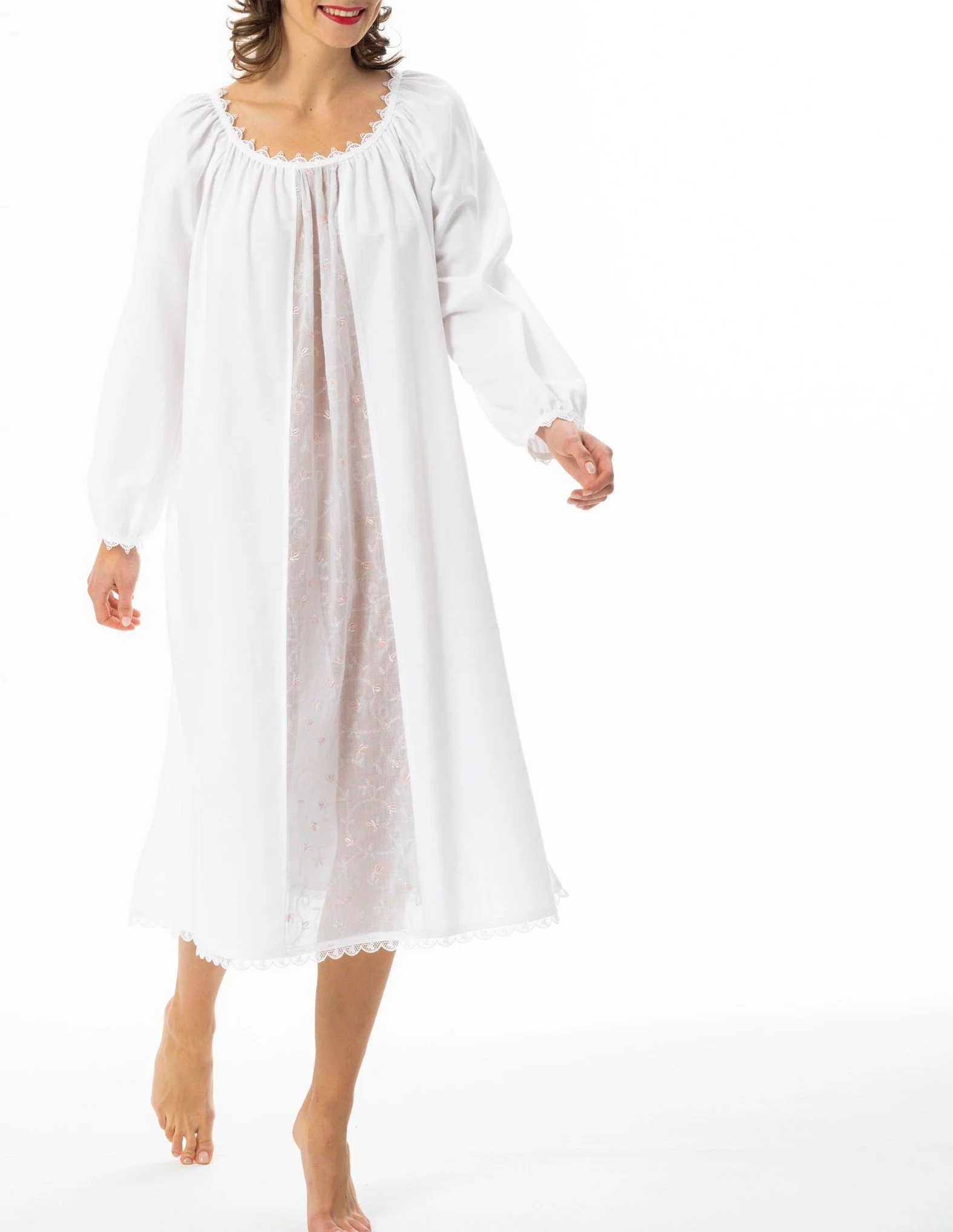 Celestine cotton flannel cashmere-soft long nightgown
