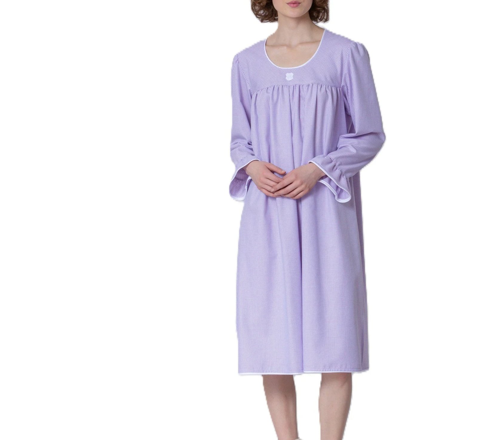Celestine cotton flannel cashmere-soft mid length nightgown
