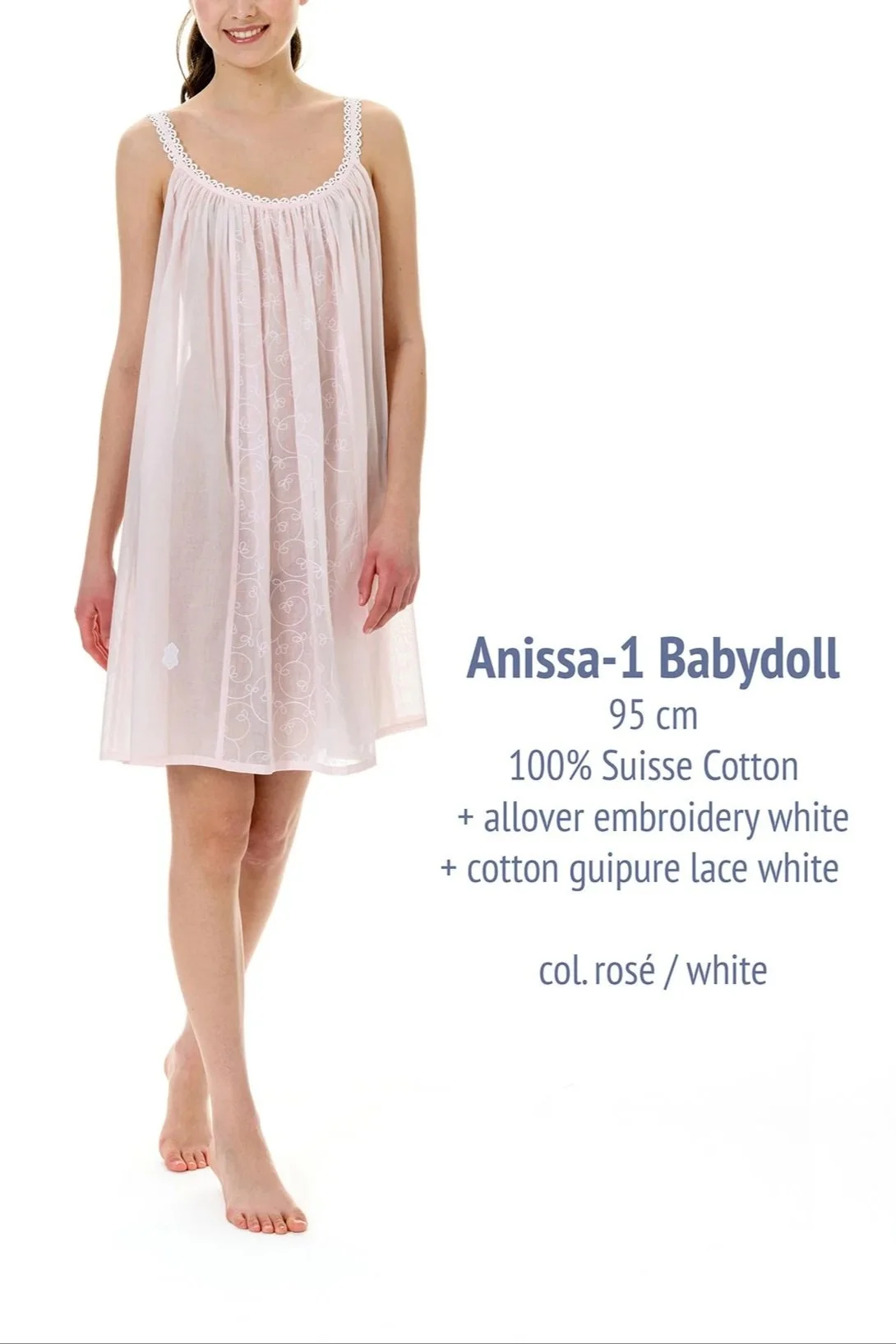 Celestine Swiss cotton short nightgown