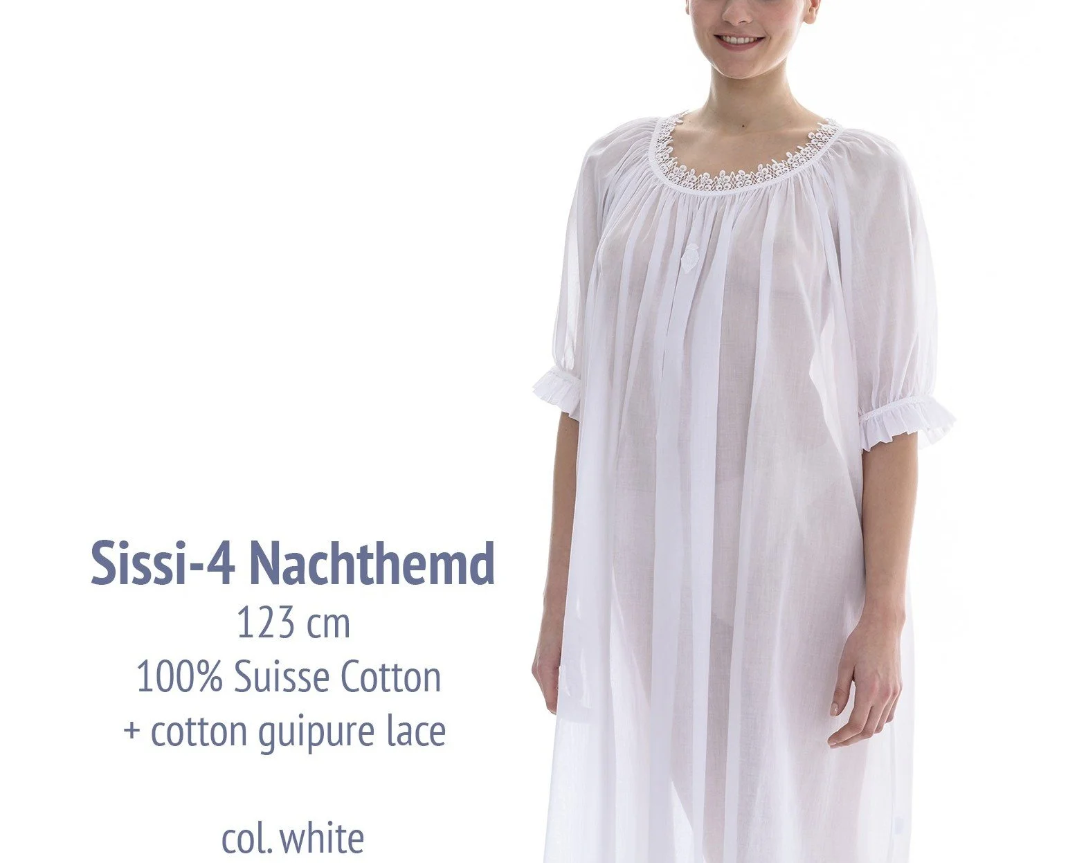 Celestine Swiss cotton long nightgown