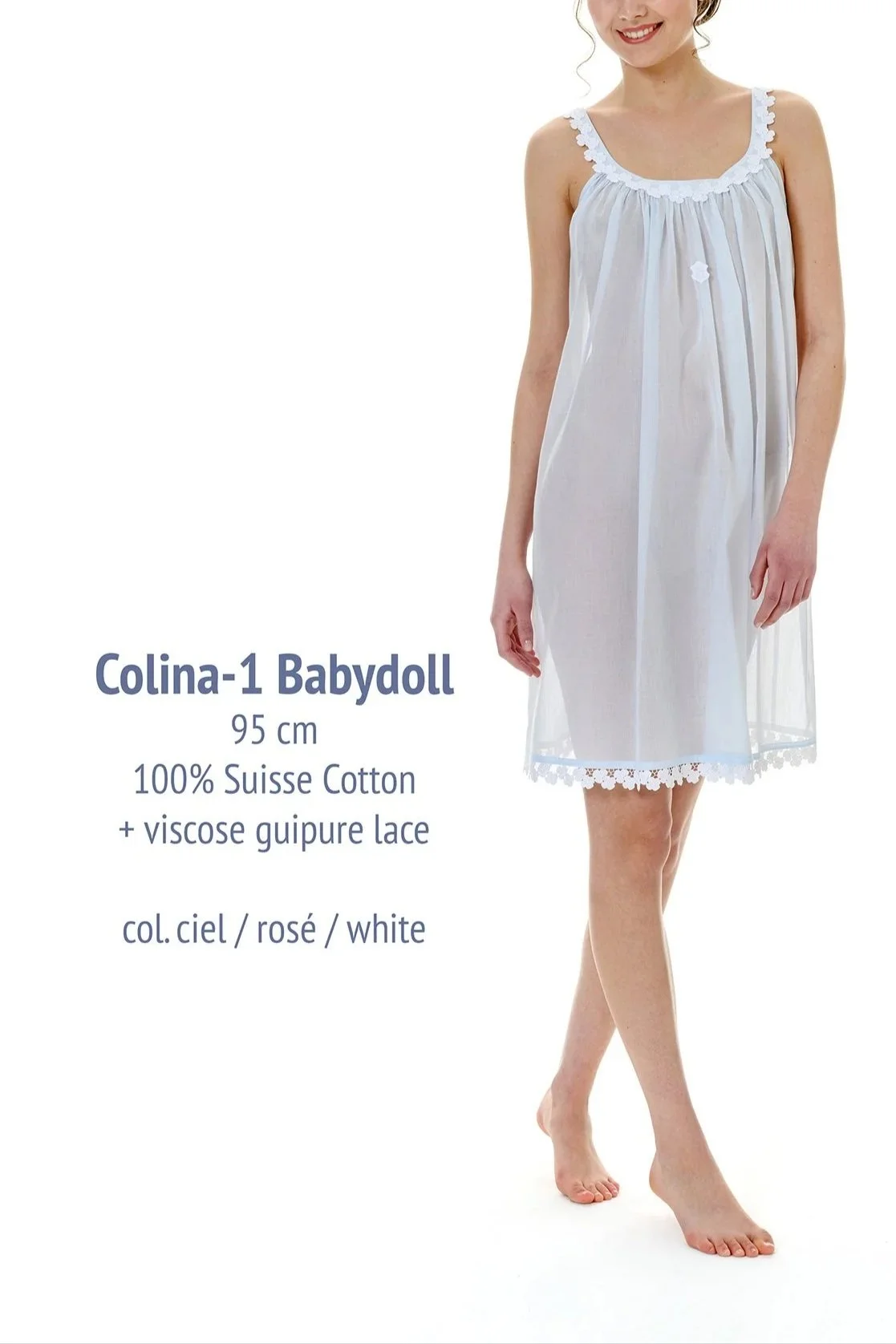 Celestine Swiss cotton short nightgown