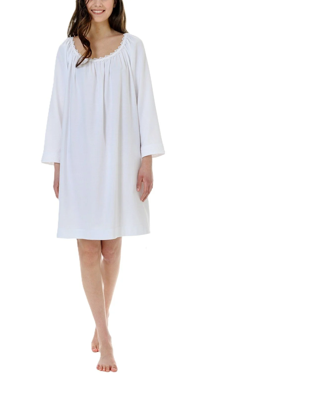 Celestine cotton flannel cashmeren-soft short nightgown