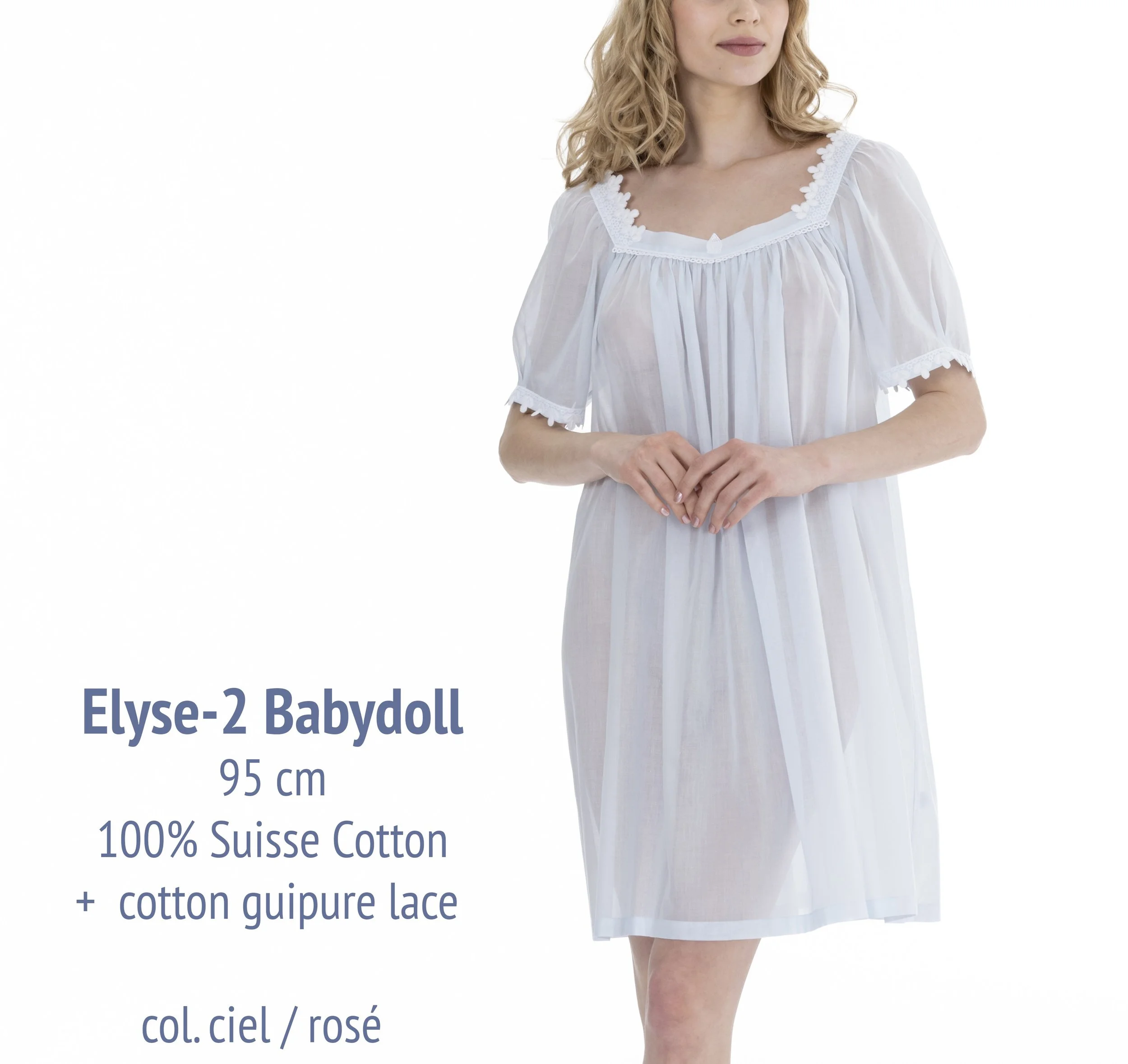 Celestine Swiss cotton short nightgown