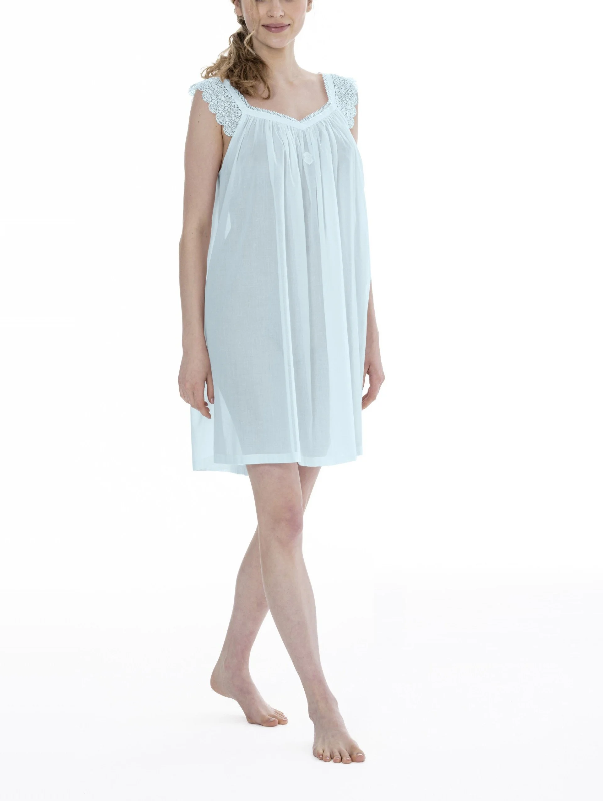 Celestine Swiss cotton Glamour House exclusive glacier color short nightgown