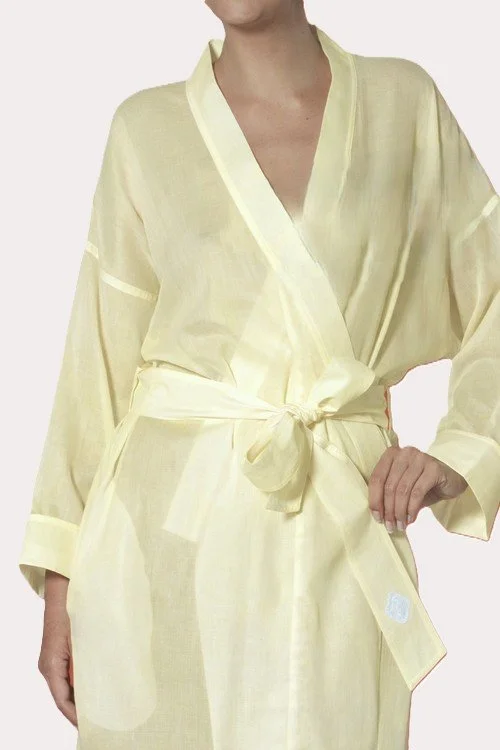 Celestine Swiss cotton short wrap kimono robe