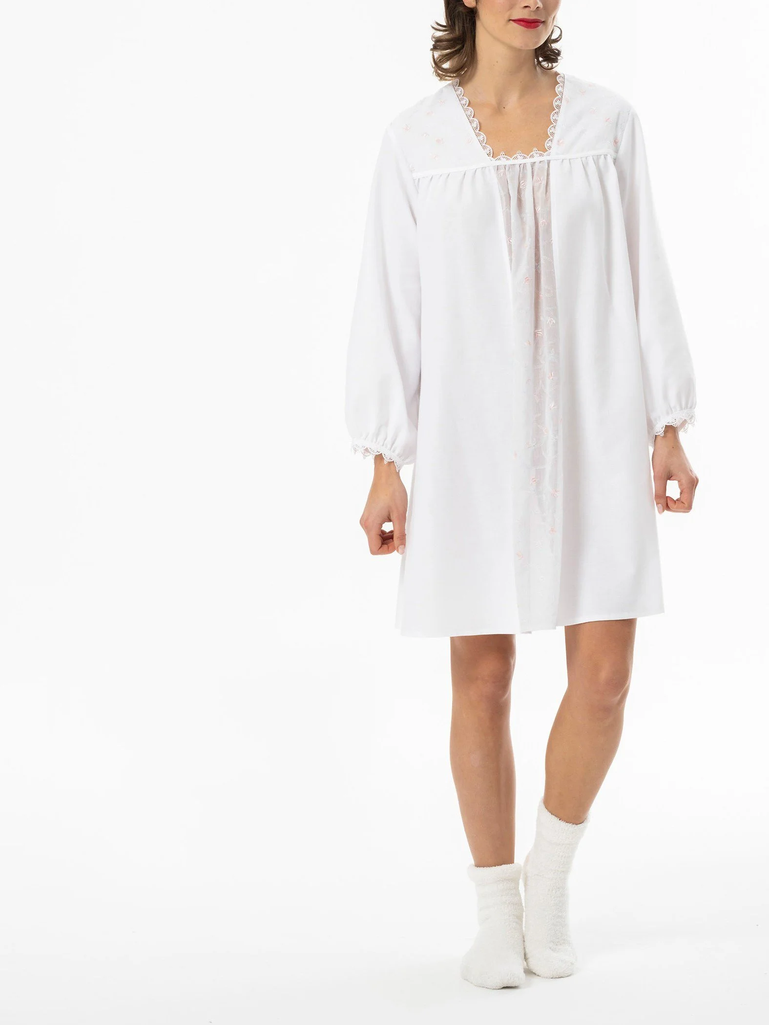 Celestine cotton flannel cashmere-soft short nightgown