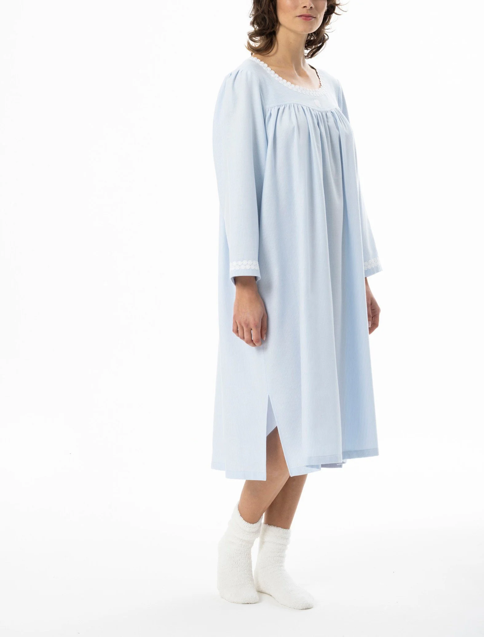 Celestine cotton flannel cashmere-soft long nightgown